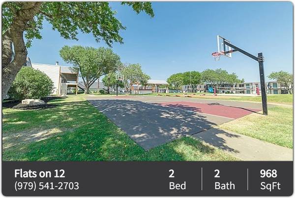$1,050 / 2br - 968ft2 - 2 BR / 2 BA great for pets! Pet-Friendly Community in College Station (College Station)63898735337090122