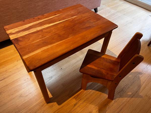 Solid maple children table and chair 1