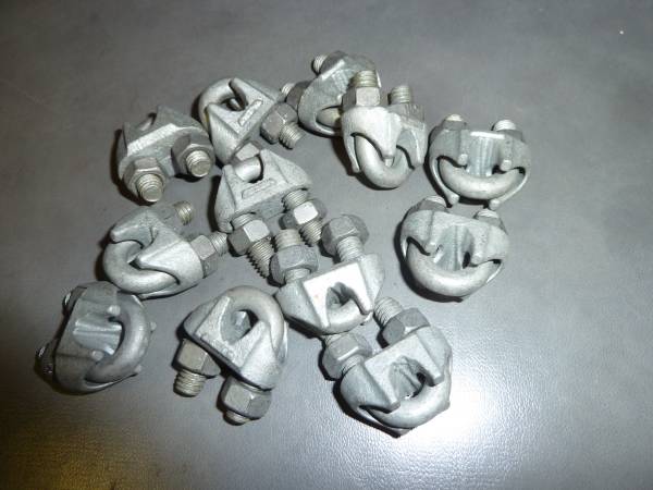 12 NEW 1/4" wire clamps saddles u bolts 1