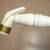 Used White Kitchen Sink Spray Head with Brass Ring & 4' White Hose 14 thumbnail