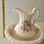 Vintage T H Athena Made in USA Large White Floral Pitcher Wash Basin 7 thumbnail