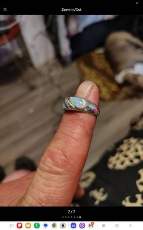 925 silver ring 💍 with opal and diamond size 7 1