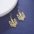 New Ukrainian Tryzub Trident Drop Earrings Gold Color 11 thumbnail