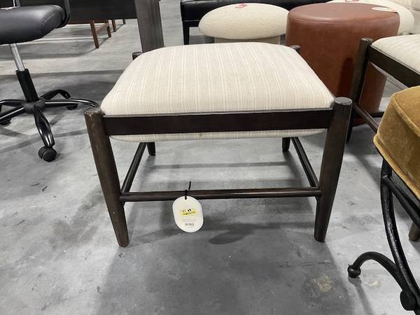 Wood Frame Pillow Top Ottoman Cream Foot Stool - Threshold 1