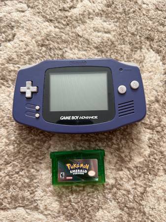 Nintendo gameboy advance console indigo with pokemon emerald 1