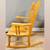 Antique Solid Wood Child Rocking Chair, Vintage Gold Oak Kid Rocker, Splat Back 5 thumbnail
