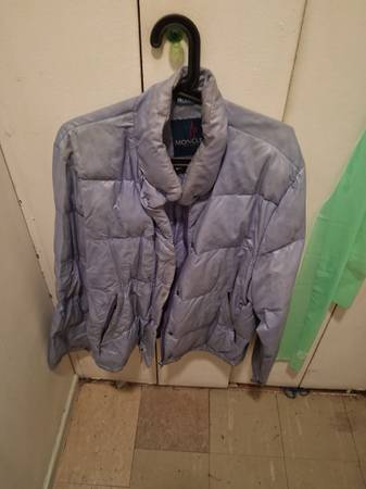 MONCLER short waisted down jacket medium lialic blue color 1