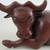 Vintage Hand Carved Wooden Bull Sculpture 11 1/2" Length 2 thumbnail