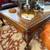 Leather top wood coffee table 1 thumbnail