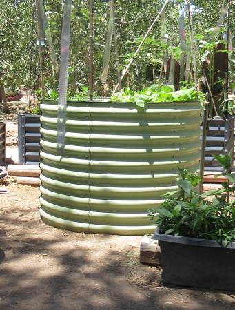 Round Green Galvanized Raised Bed Above Ground Planter Garden 1