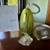 Reed Teardrop-shaped Handblown Glass Light Pendant, Grn w/Metal Accent 10 thumbnail