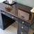 Lacquered Sligh Co. Vintage Pedestal Desk with Black Lacquer Base & Da 1 thumbnail