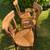 FOUR VINTAGE MATCHING WOOD CHAIRS WITH RUSH SEATS AND CARVED DEER 5 thumbnail