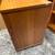 Teak Filing Cabinet on Rolling Caster Wheels Lock and Key -3 Drawer 6 thumbnail
