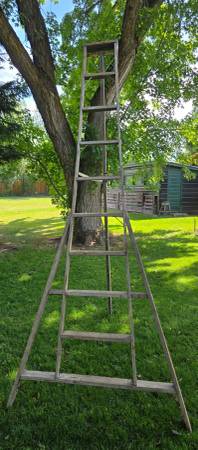 10' wood three legged ladder 1