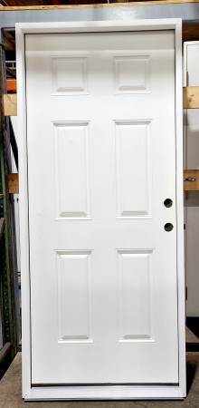 New 34" 6 Panel LH Inswing Fiberglass Exterior Entry Door 1