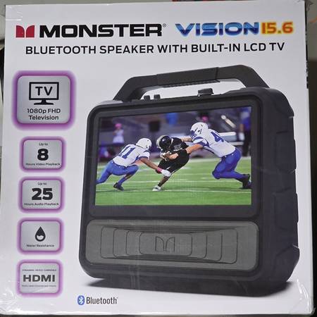 Portable TV + Bluetooth Speaker - like new 1
