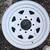 5 NEW WHITE SPOKE TRAILER WHEELS 8/6.5 BOLT PATTERN & VINTAGE HUB CAPS 5 thumbnail