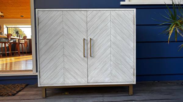 Yosemite Home Decor Ashdla Solid Mindi Wood Accent Cabinet in White 1