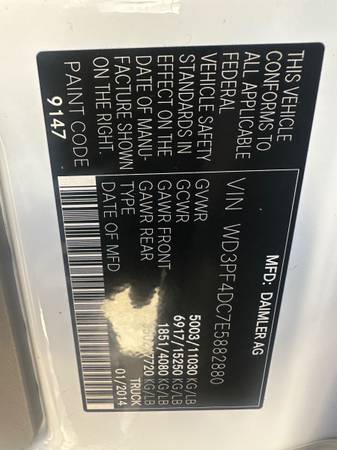 *2014 Mercedes Sprinter cargo van 3500 166k Miles high roof - $26,500 (hayward / castro valley)63470419200515124
