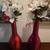 A pair of Red Holiday Vases with arrangements 1 thumbnail