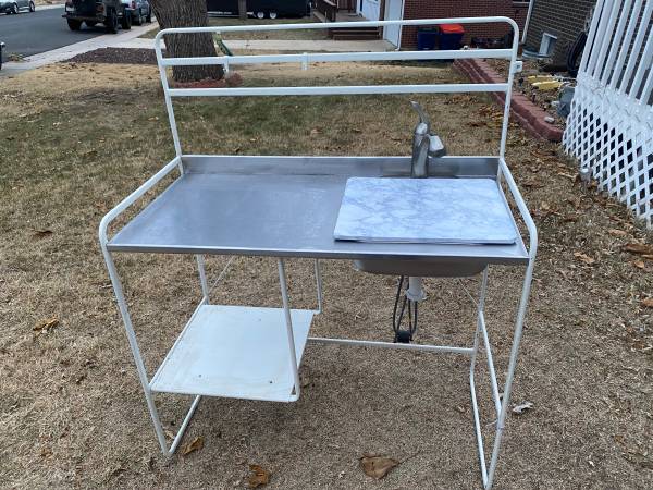 Portable Stainless Kitchen Counter w/ Sink for RV or Tent etc 1