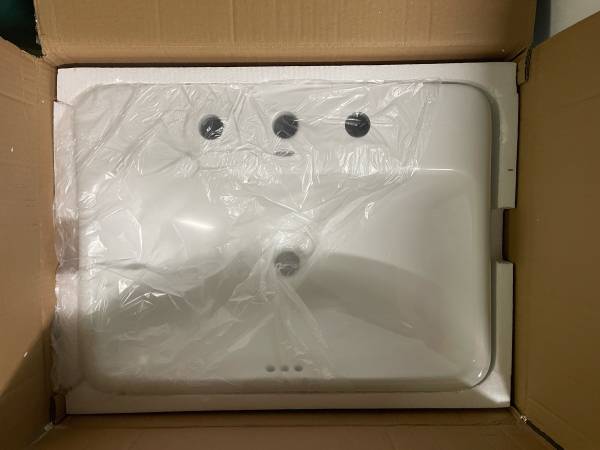 23 Inch 3-hole Rectangular Drop-In Ceramic Vanity Sink 1