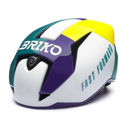 Briko Gass Graphik Road Helmet - MEDIUM | WHITE-GREEN-VIOLET-YELLOW 1