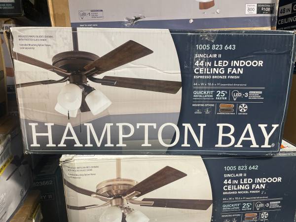 Hampton Bay Sinclair II 44 In LED Indoor Ceiling Fan 1