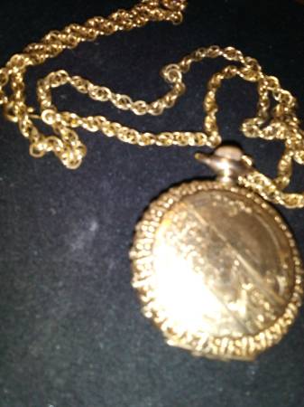 Antique heirloom 14k gold watch on 12k gold filled chain. 1