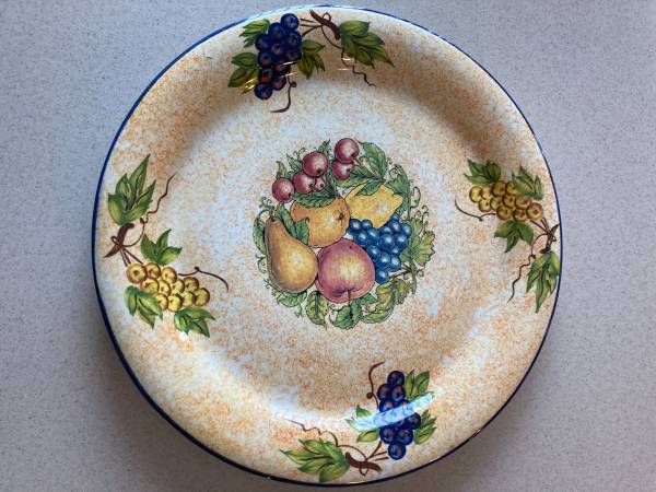 Extra Large Round Platter- Fruit Design- Carm Ceramica - Italy 1