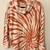 Wonderly Cowl Neck Orange and Cream tie-dye Sweater, Size M 1 thumbnail