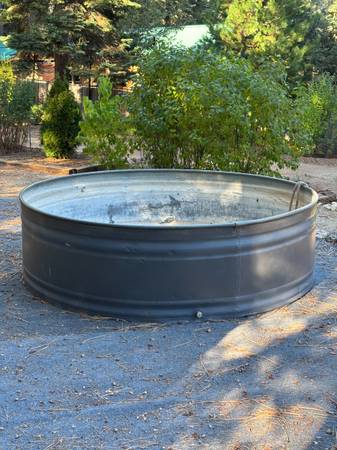 7' Round galvanized horse trough 1