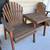 Vintage 2 Chairs Joined by Table (Adirondack Cedar?) 71"W Plus ALL... 3 thumbnail