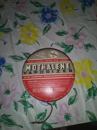 ### Vintage mothballs hanging canister/ holder  ### 1