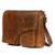 Vintage Leather Messenger Below Cut Tan Laptop bag 1 thumbnail