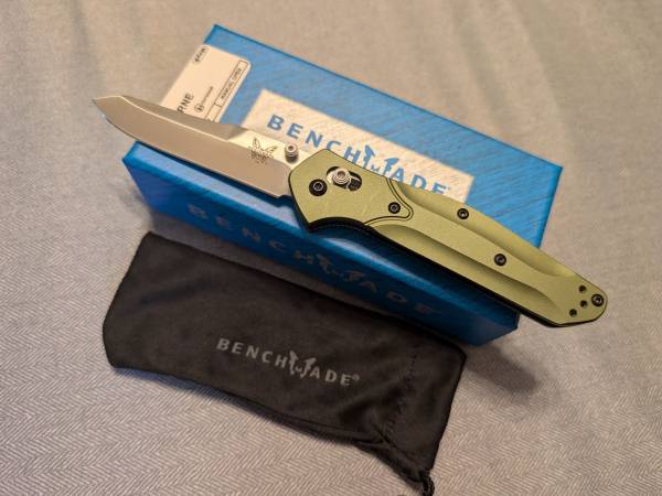 Benchmade Osborne 940 [clone] - GREEN aluminum scale folding knife - BRAND NEW 1
