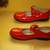 Girls Red Shoes w/Floral Buckle Size 4 6 thumbnail