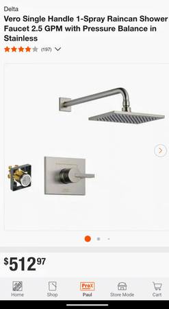 *NEW* Delta Vero Single Handle 1-Spray Raincan Shower Faucet 2.5 GPM w 1