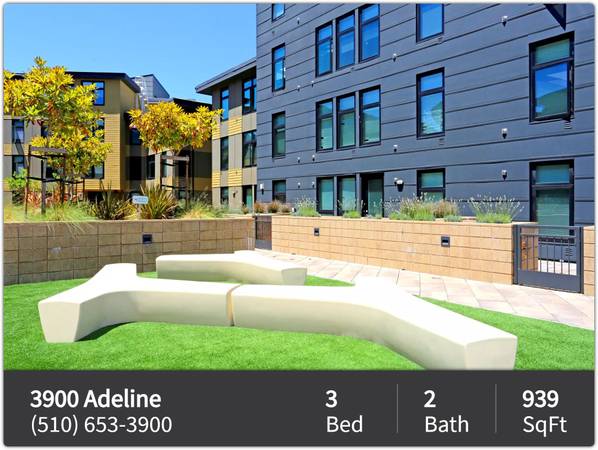 $3,097 / 3br - 939ft2 - Just what you need! 939 SqFt 3 Bed/2 Bath only minutes from campus (Emeryville)63851968733569122