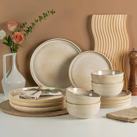 Stoneware Dinnerware Sets for 4, 12-Piece 1