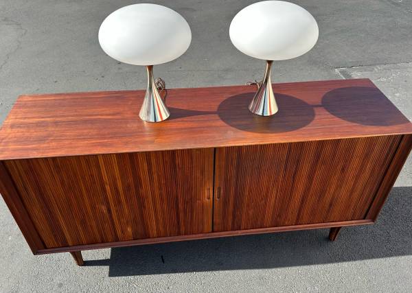 ORIGINAL Mid Century Laurel  Mushroom Table Lamps Bill Curry 1