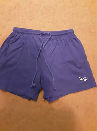 Women Animal Rescue Site Blue shorts Paw Prints size Large 1
