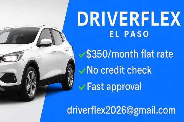 🚗 $350/Month Car Rentals for Uber Eats & Delivery Drivers – El Paso 1