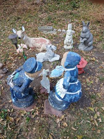 Concrete garden figures $10 to $40 1