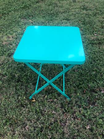 Teal folding table - smaller 1