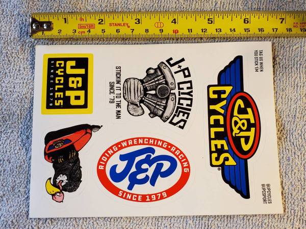 J&P Cycles  Sticker Sheet, new 1