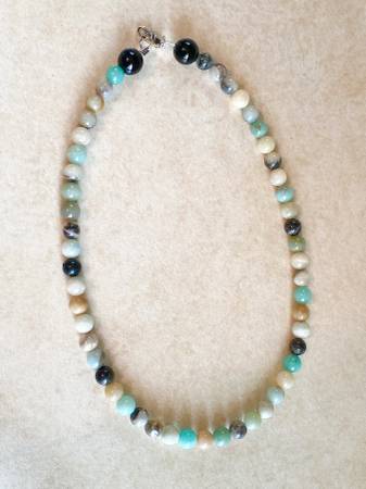 Amazonite Glass Bead Necklace - 18” 1