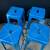 New Set of 4 beautiful blue metal bar stools 29” high 2 thumbnail