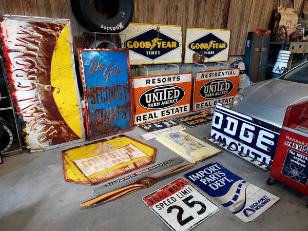 Metal & Porcelain Signs Automotive Beverage Man Cave 1
